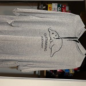 Hooded oversized lounge shirt